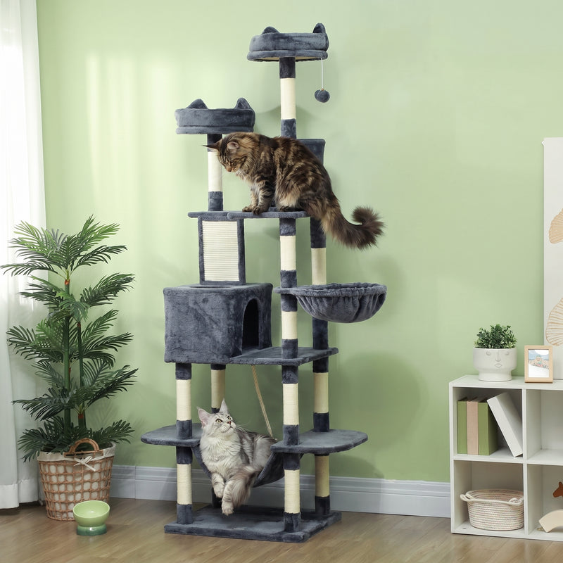 The Fortress · Maine Coon Cat Tree · 2 Condos & Hammock · Multi-Cat · PurrPeak