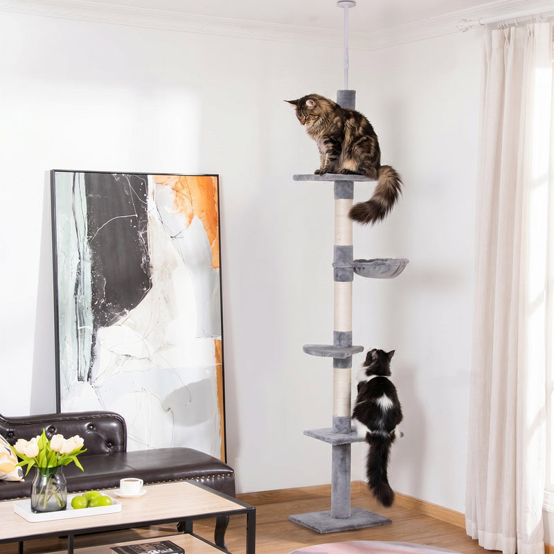 The Spire · Maine Coon Floor-to-Ceiling Cat Tree · No-Drill · PurrPeak
