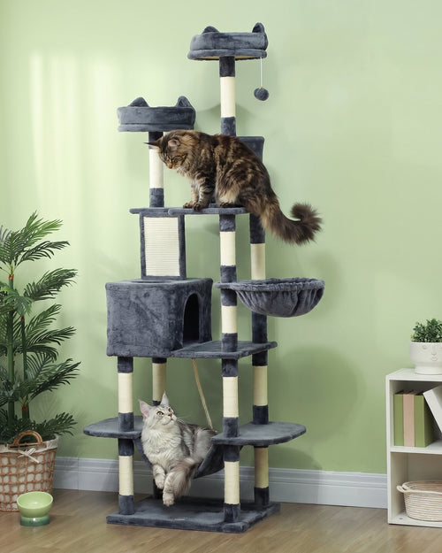 The Fortress · Maine Coon Cat Tree · 2 Condos & Hammock · Multi-Cat · PurrPeak