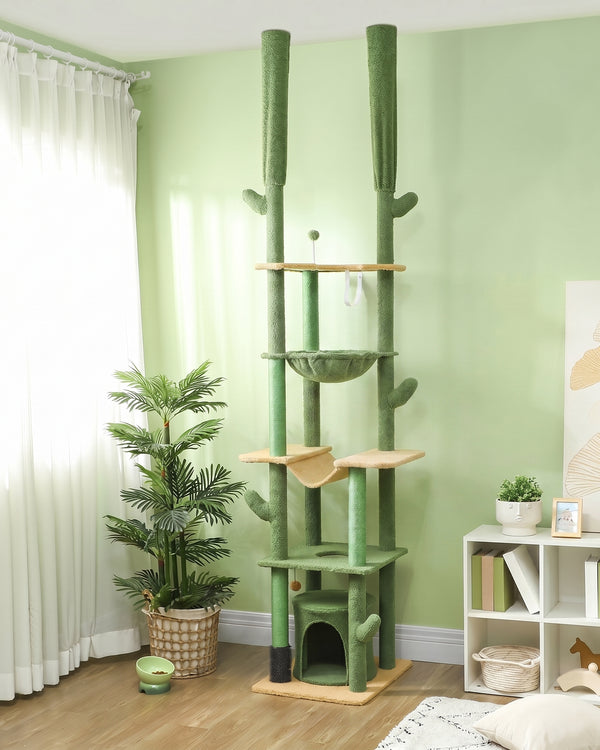 The Canopy · Maine Coon Floor-to-Ceiling Cat Tree · No-Drill · Hammock · PurrPeak