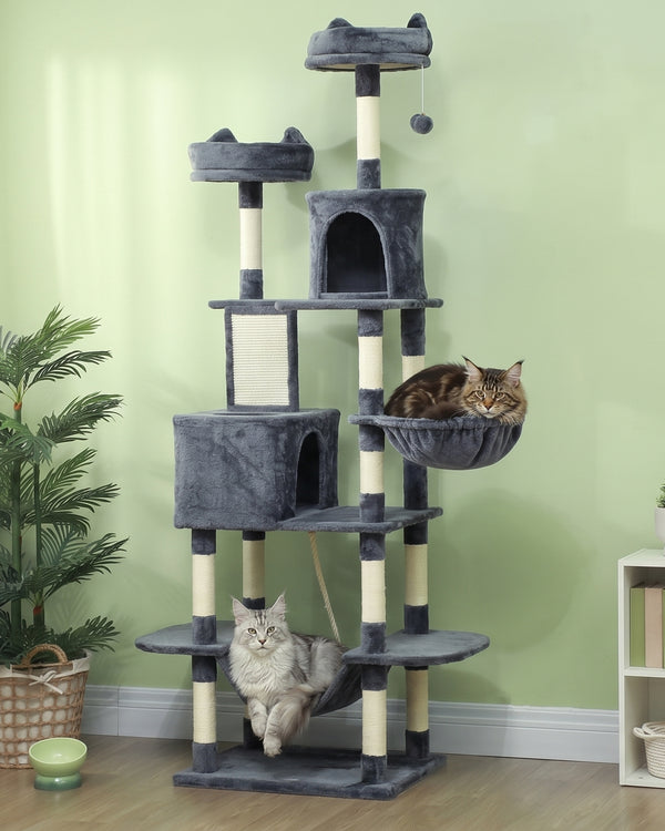The Fortress · Maine Coon Cat Tree · 2 Condos & Hammock · Multi-Cat · PurrPeak