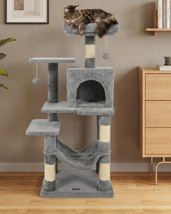 The Summit · Cat Tree with Double Condo & Hammock · Natural Sisal · PurrPeak
