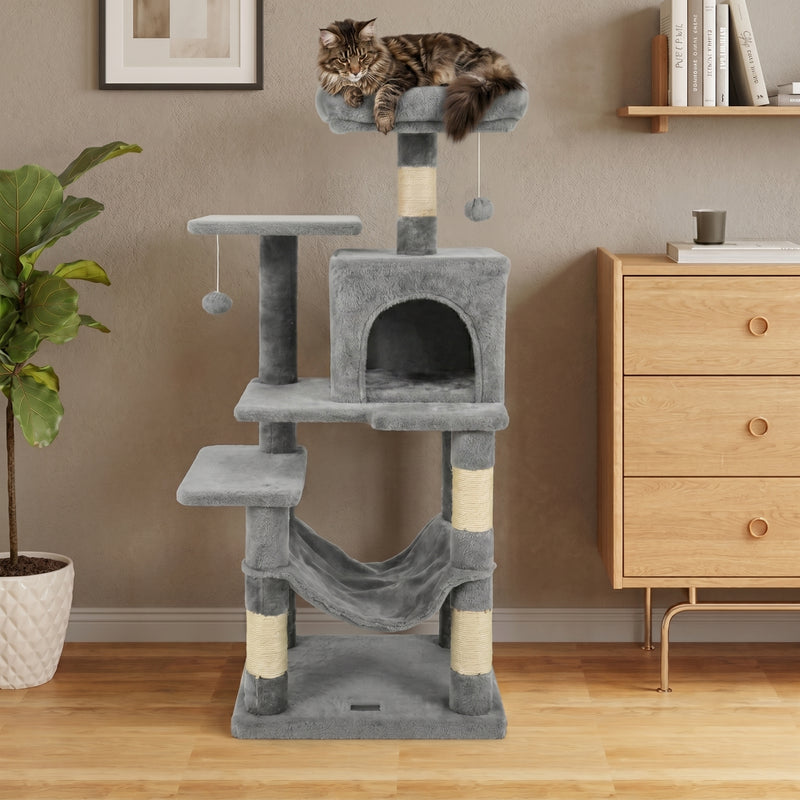 The Summit · Cat Tree with Double Condo & Hammock · Natural Sisal · PurrPeak