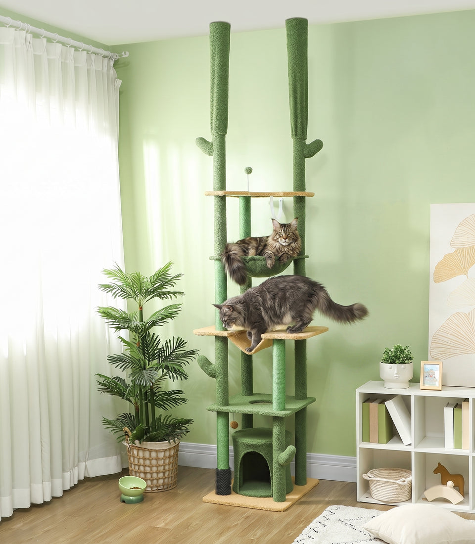 The Canopy · Maine Coon Floor-to-Ceiling Cat Tree · No-Drill · Hammock · PurrPeak