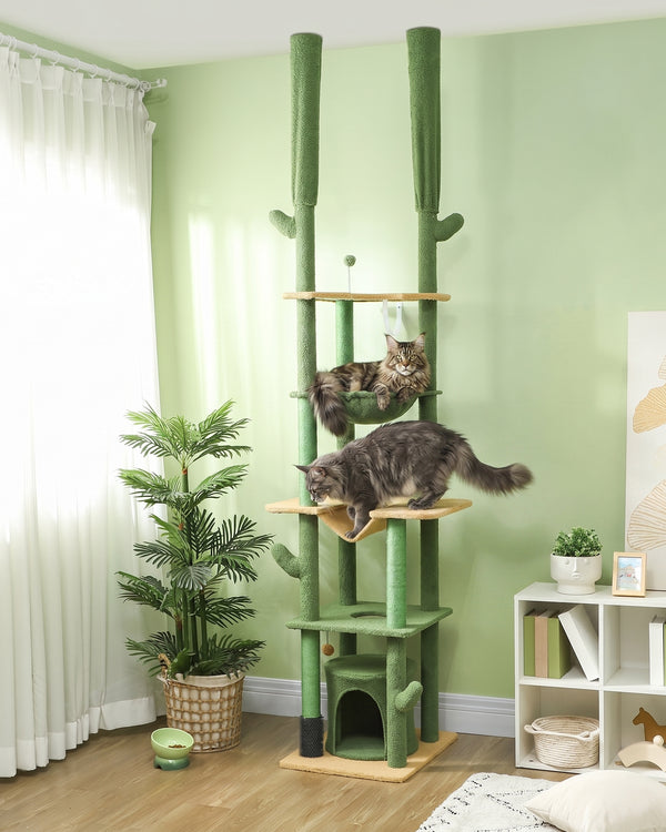 The Canopy · Maine Coon Floor-to-Ceiling Cat Tree · No-Drill · Hammock · PurrPeak