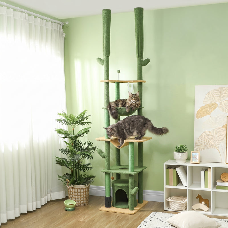 The Canopy · Maine Coon Floor-to-Ceiling Cat Tree · No-Drill · Hammock · PurrPeak