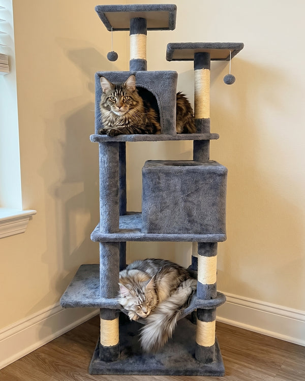 The Pinnacle · Maine Coon Cat Tree · 2 Condos · Hammock · Natural Sisal · PurrPeak