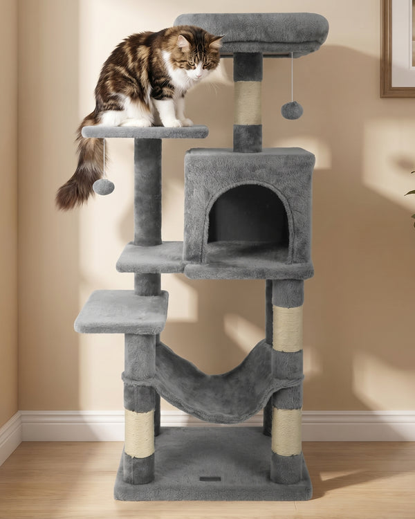 The Summit · Cat Tree with Double Condo & Hammock · Natural Sisal · PurrPeak