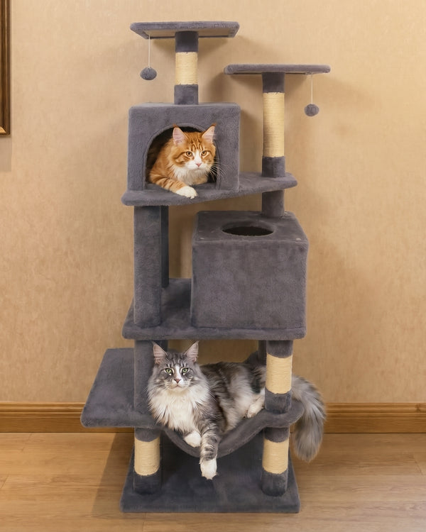 The Pinnacle · Maine Coon Cat Tree · 2 Condos · Hammock · Natural Sisal · PurrPeak